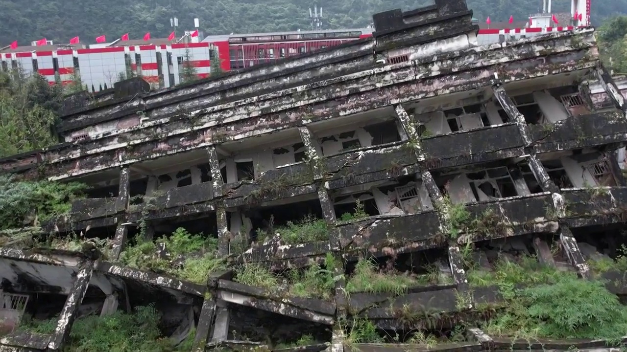 汶川地震遗址视频下载