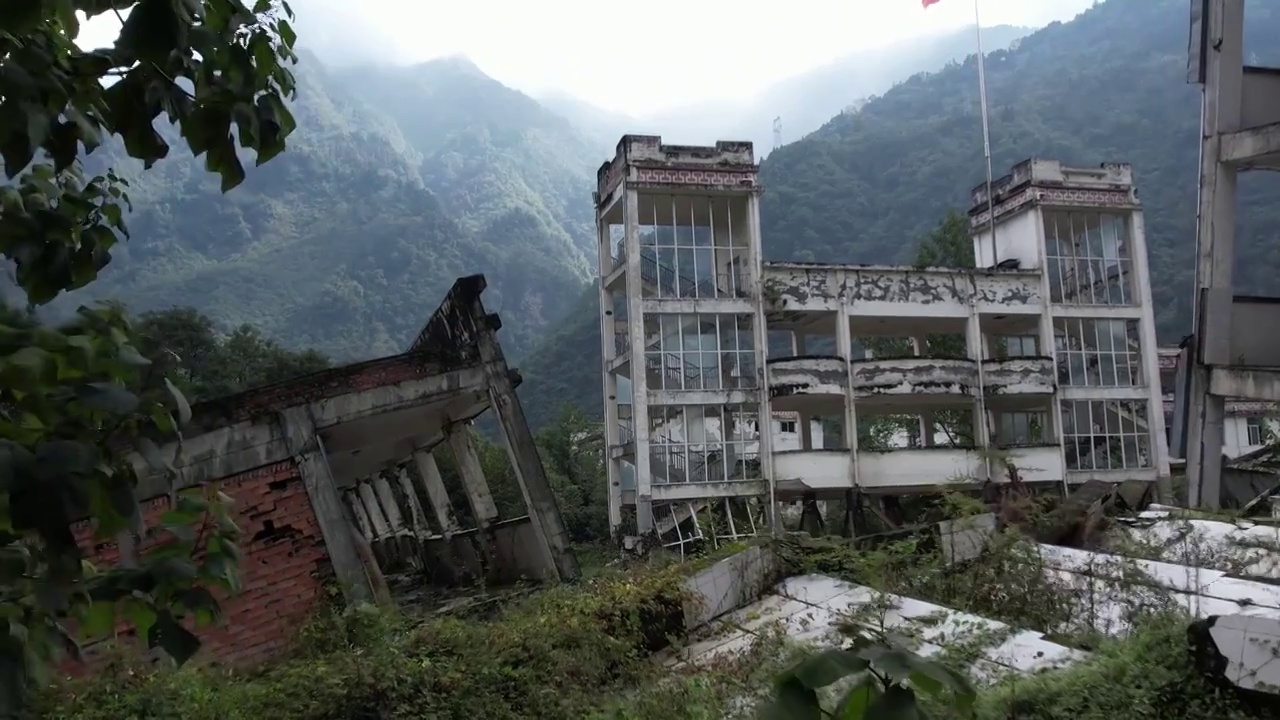 汶川地震遗址视频素材