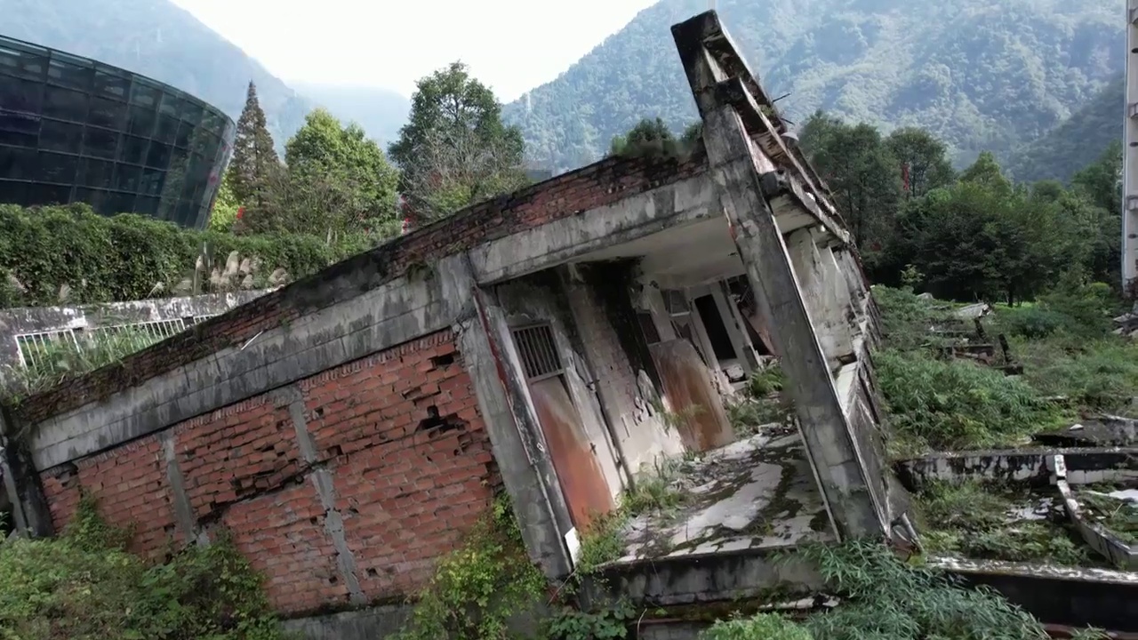 汶川地震遗址视频素材