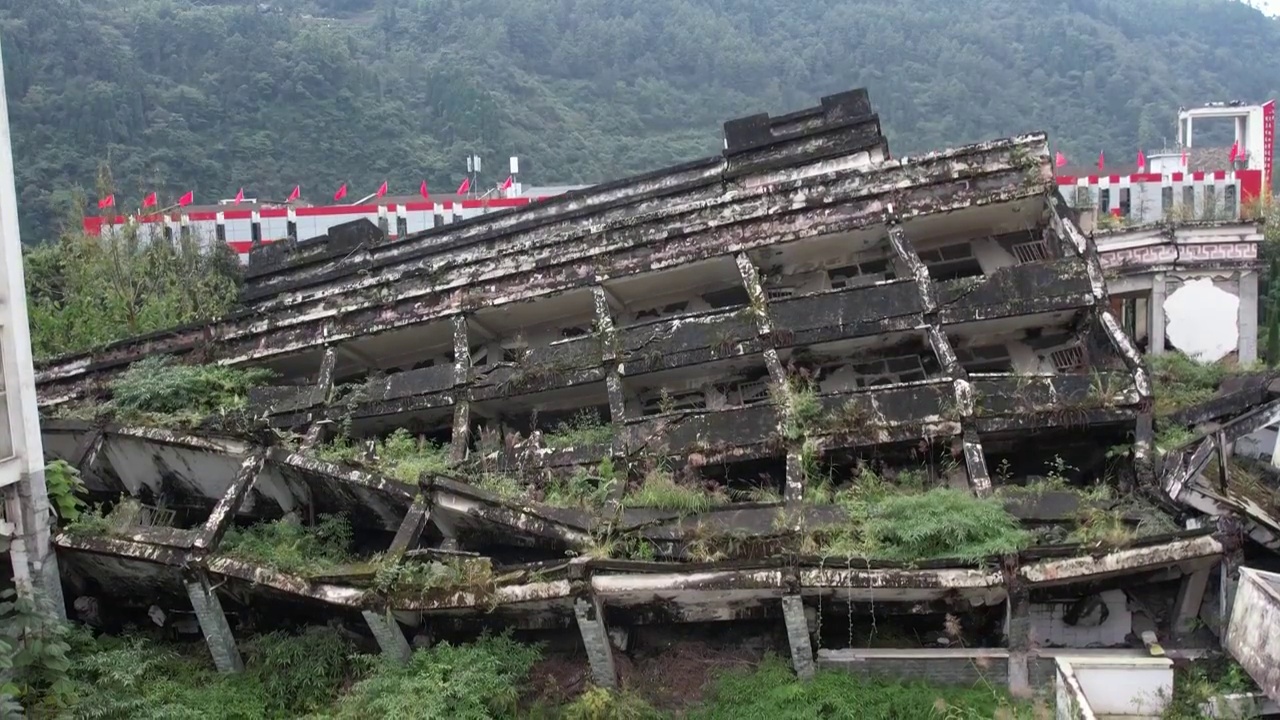 汶川地震遗址视频素材