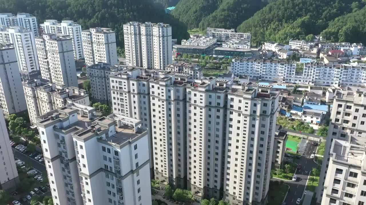 安徽省黄山市歙县城市天际线视频素材