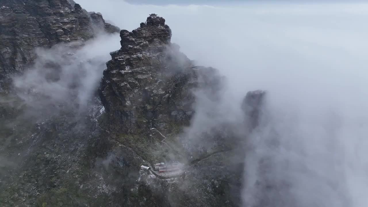 贵州江口县梵净山雪景 云海视频素材