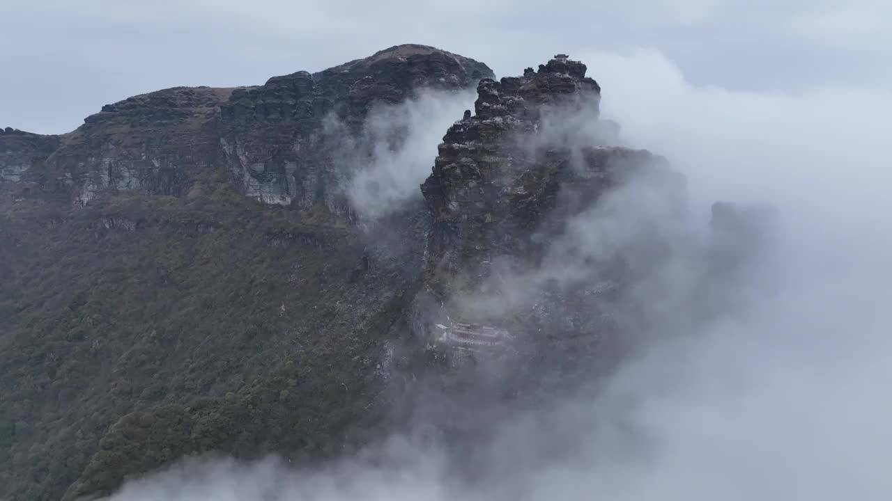 贵州江口县梵净山雪景 云海视频素材