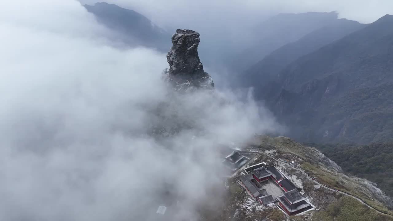 贵州江口县梵净山雪景 云海视频素材