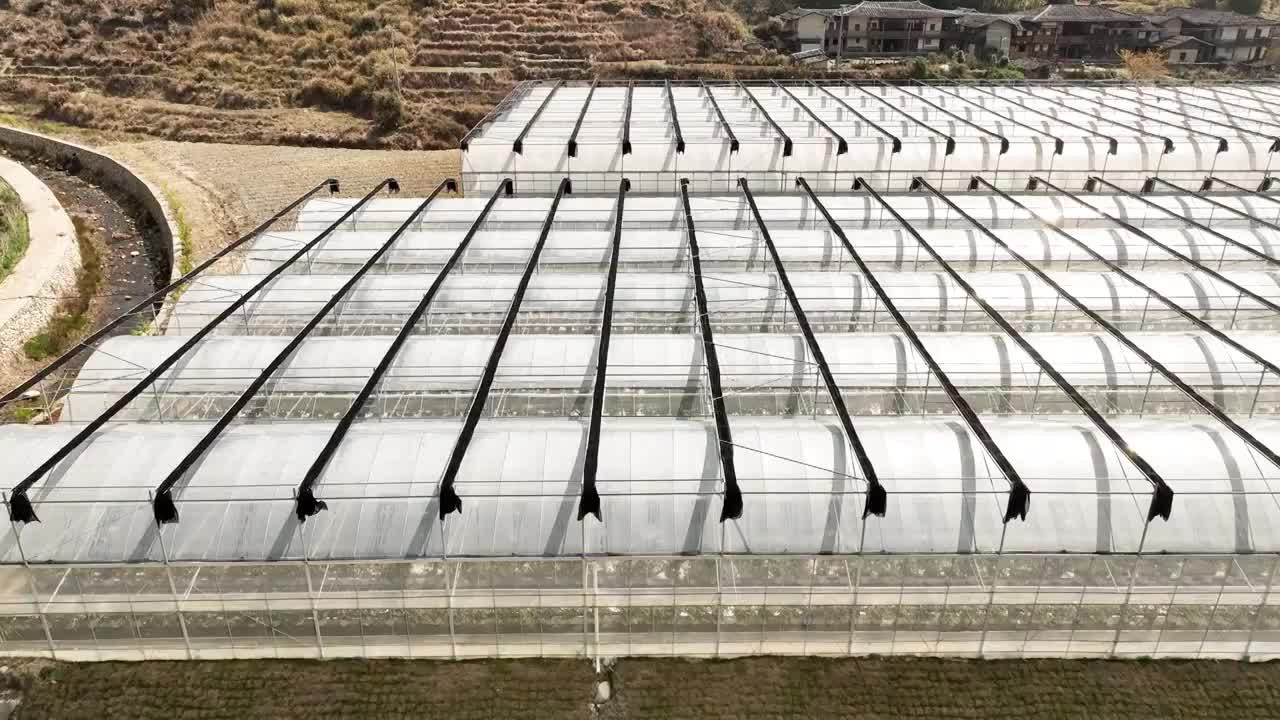 农业基地航拍蔬菜采摘大棚灌溉种植产业园区视频素材