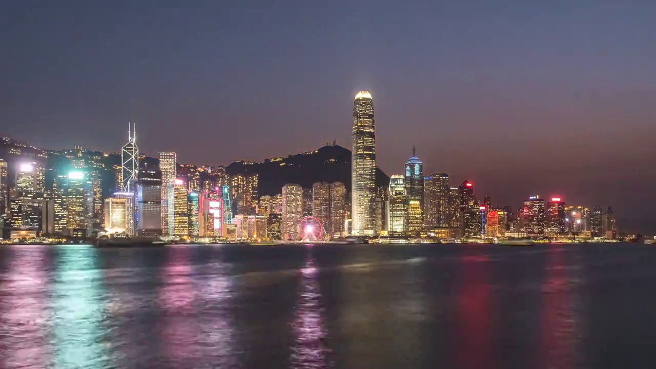 香港星光大道璀璨夜景视频素材