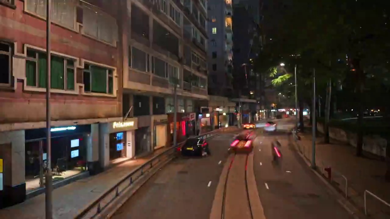 香港街道夜景穿梭延时视频素材