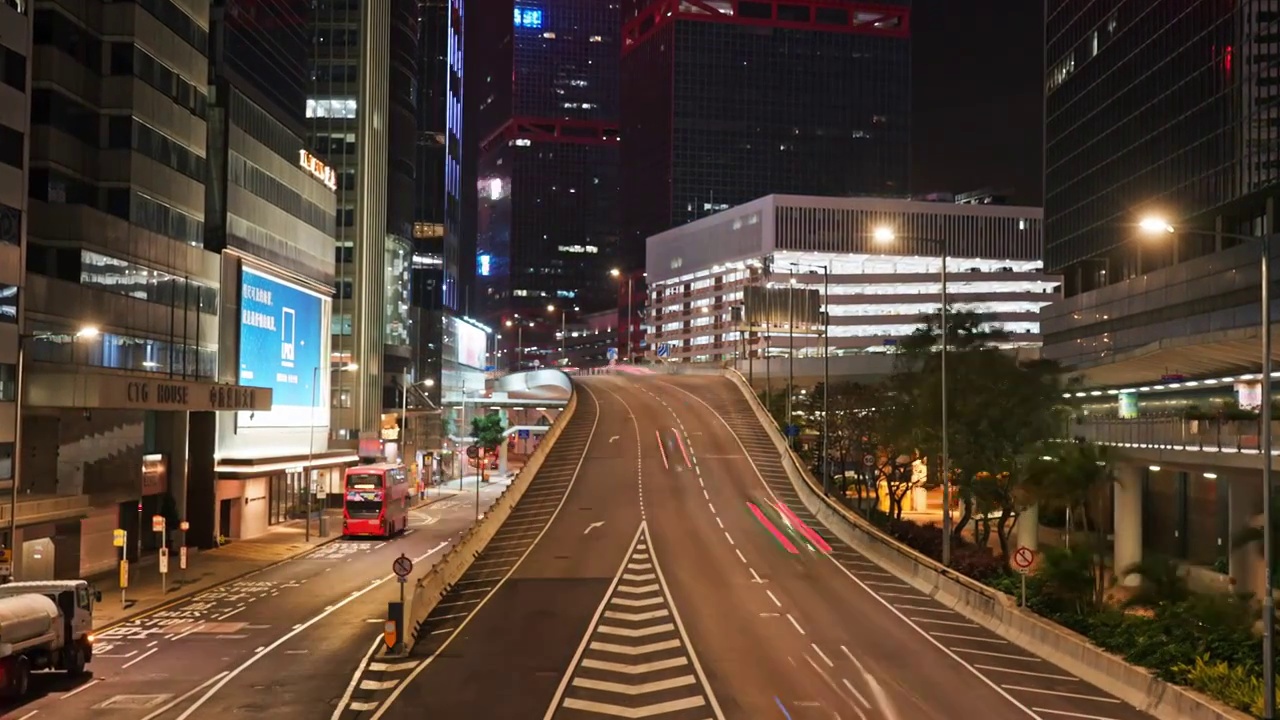 香港快速路高架桥车轨延时视频素材