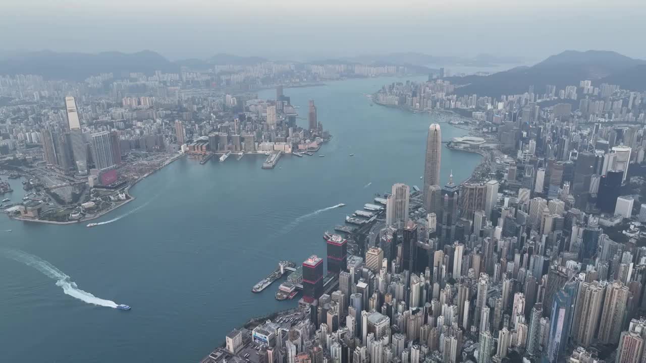 香港维多利亚港CBD视频素材