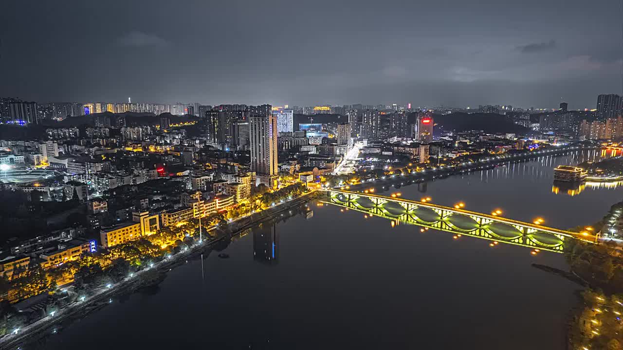 宜昌小溪塔的夜景视频素材