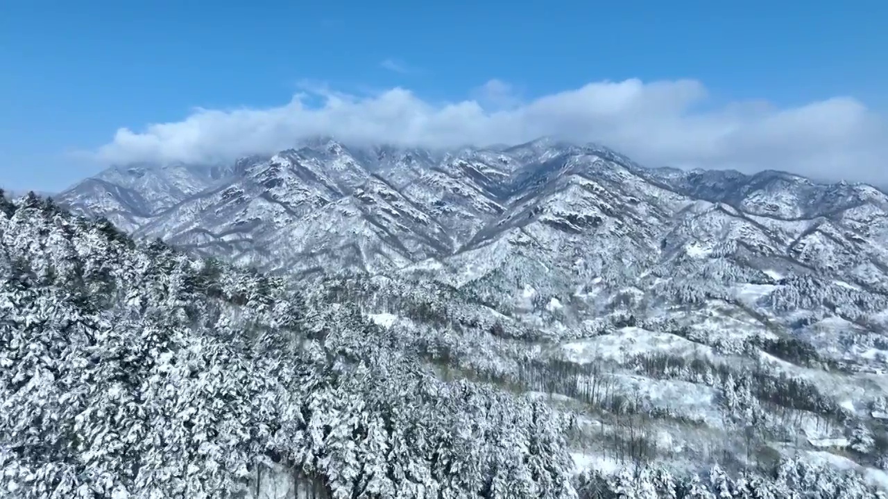 群山雪景雾凇云海航拍视频素材