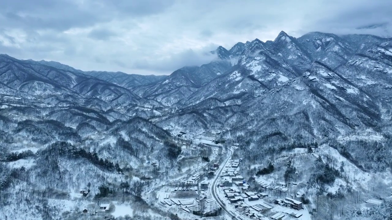 群山雪景雾凇云海航拍视频素材