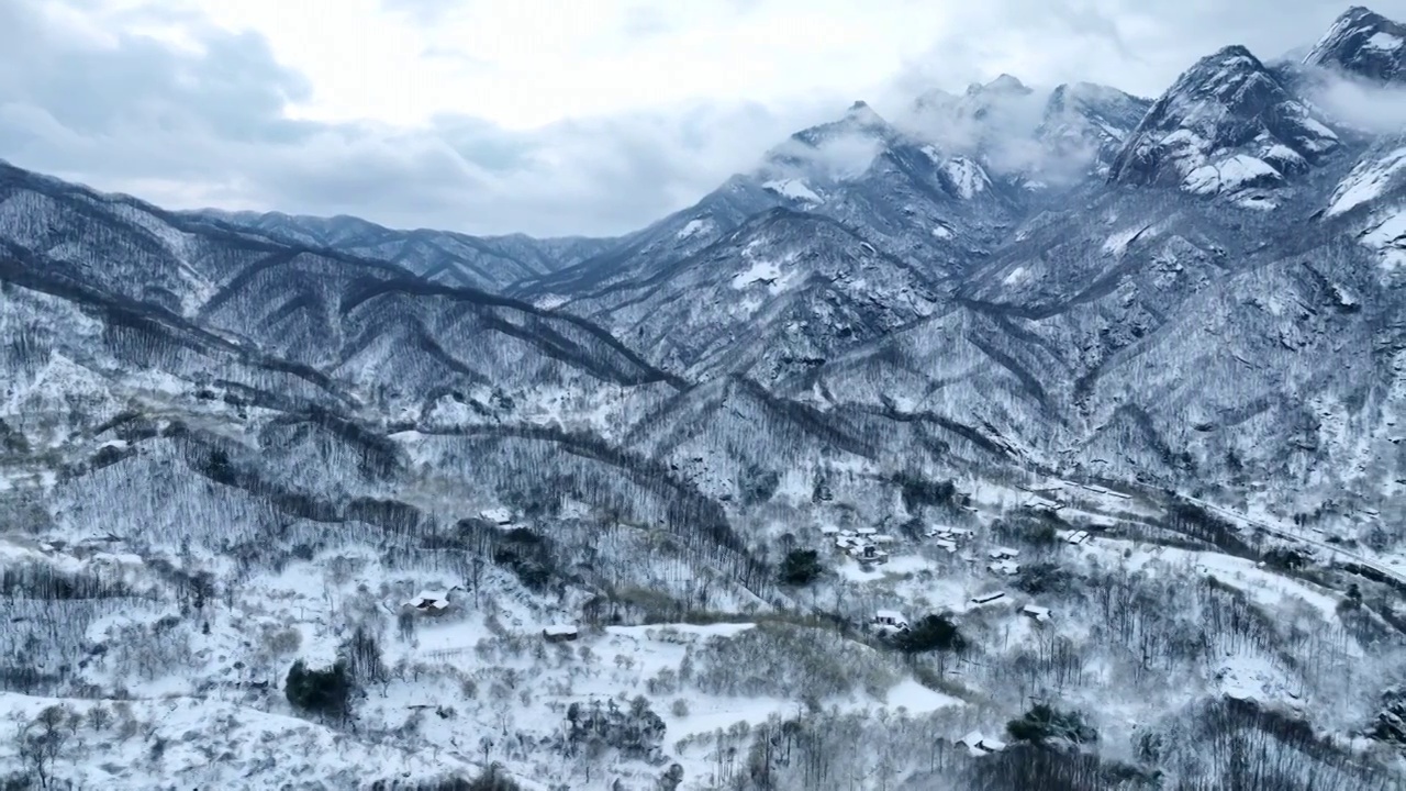 群山雪景雾凇云海航拍视频素材