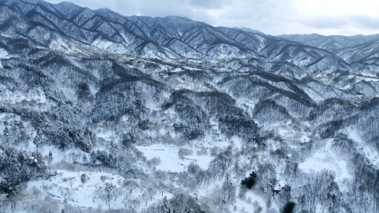 群山雪景雾凇云海航拍视频素材