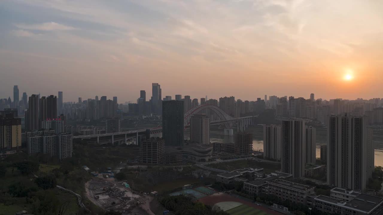 重庆夜景日转夜8k延时视频视频素材