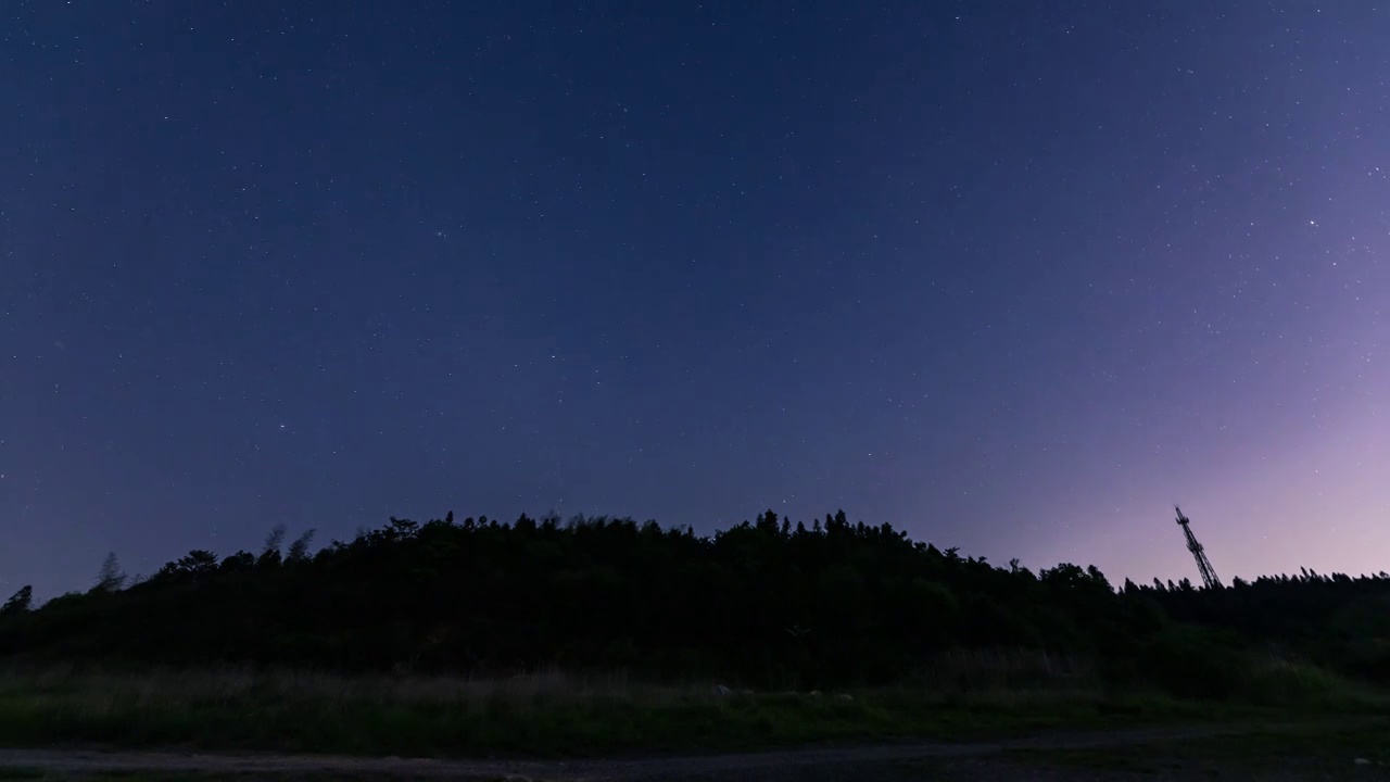 浙江安吉天荒坪江南天池星空延时视频素材