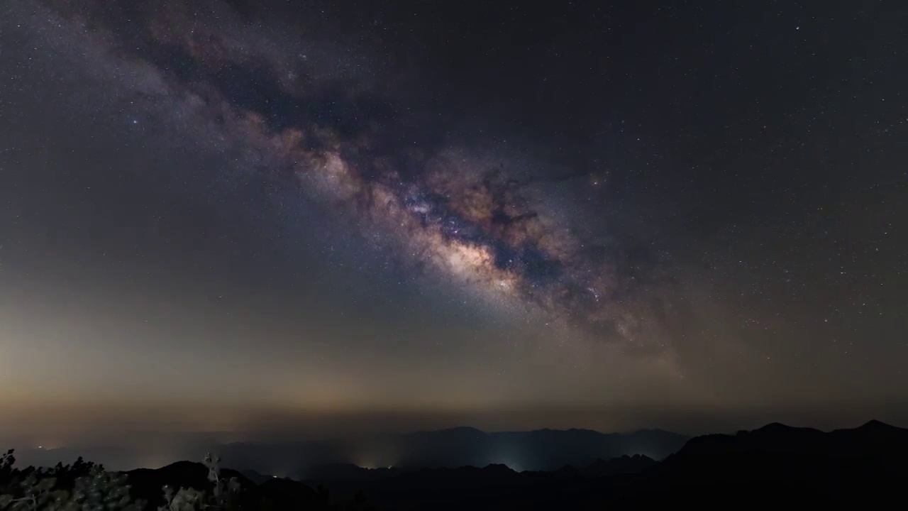 杭州临安太子尖星空银河延时视频素材