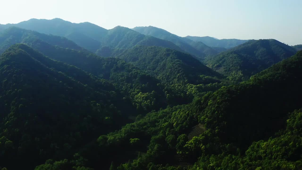 杭州西湖的绿色群山视频素材