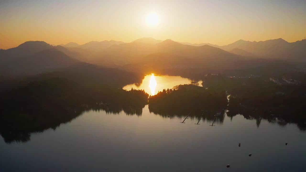 杭州冬季西湖夕阳视频素材