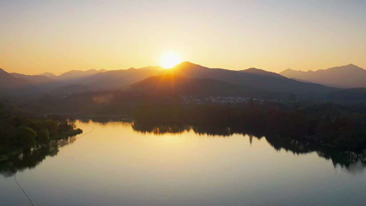 杭州冬季西湖夕阳视频素材