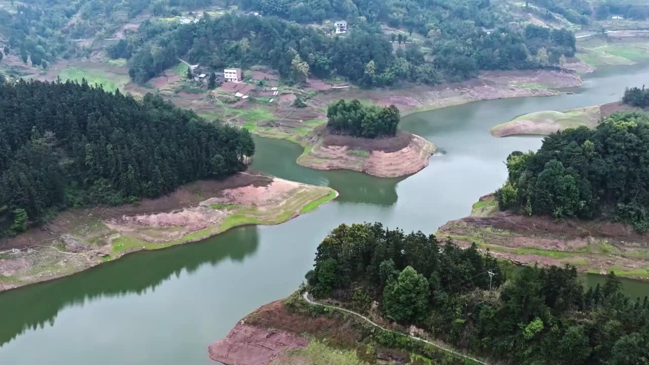 重庆江津：清溪沟水库惊现库底视频素材