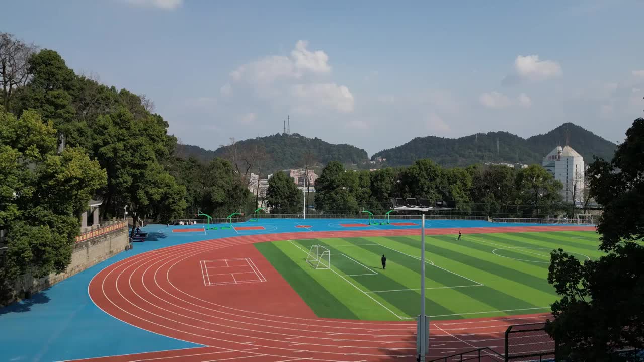 学校 足球场视频素材