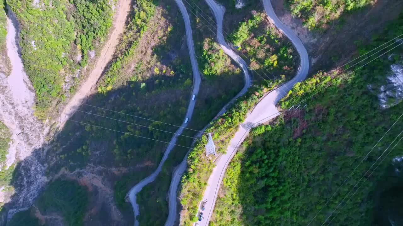 航拍重庆巫山下庄天路视频素材