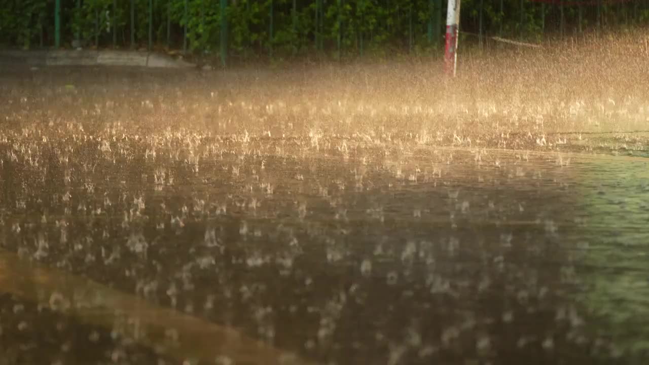 夜晚下的狂风暴雨谷雨视频素材