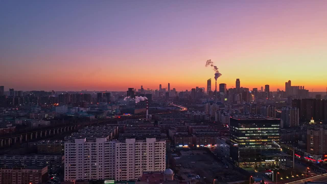 辽宁沈阳城市夜景航拍东北城市居民区视频素材