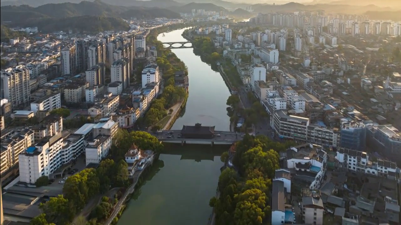 福建泰宁县落日延迟风光视频素材