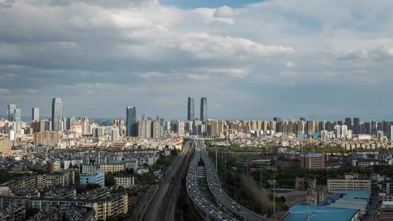 昆明地标昆明双塔延时视频素材