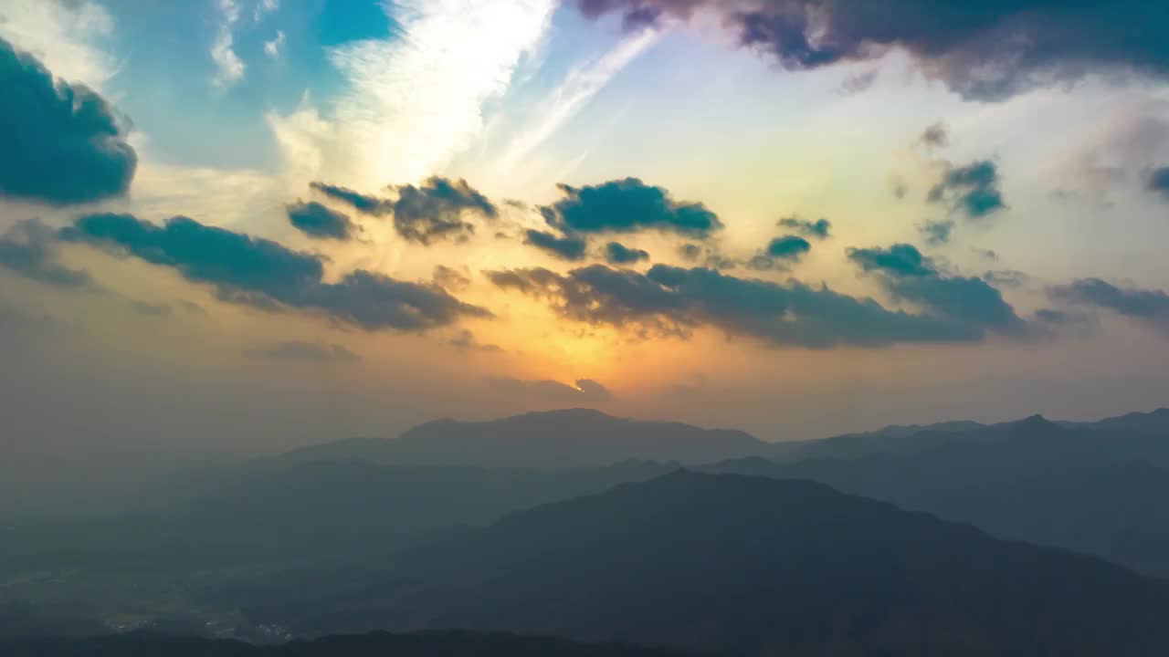 安徽黄山宏村风景区日落延迟视频素材