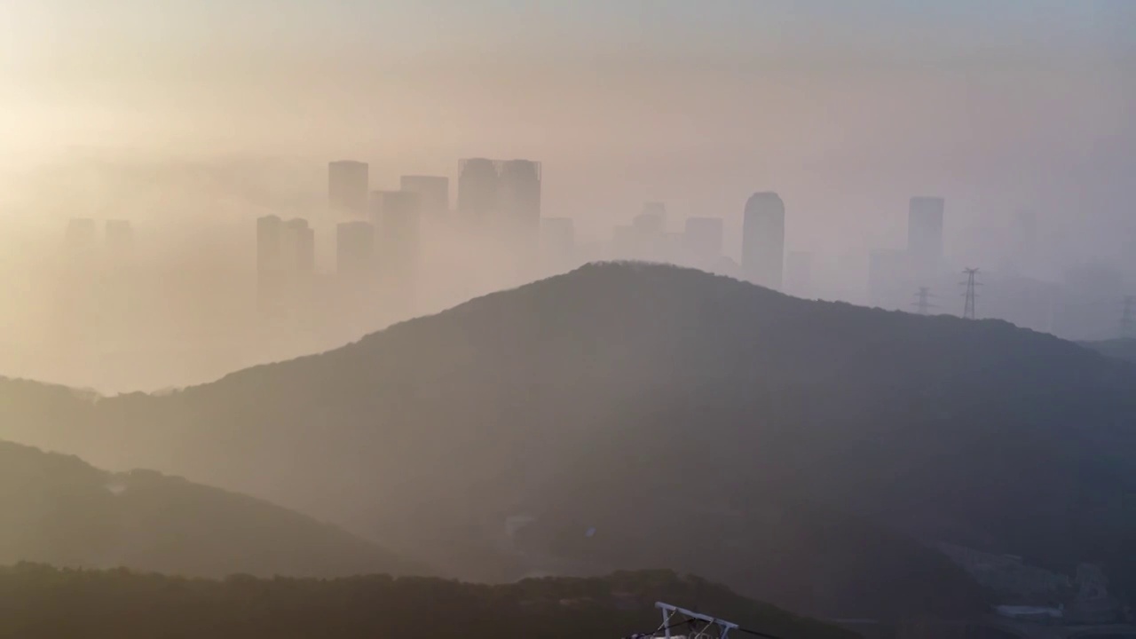 雾里看城市风景视频下载