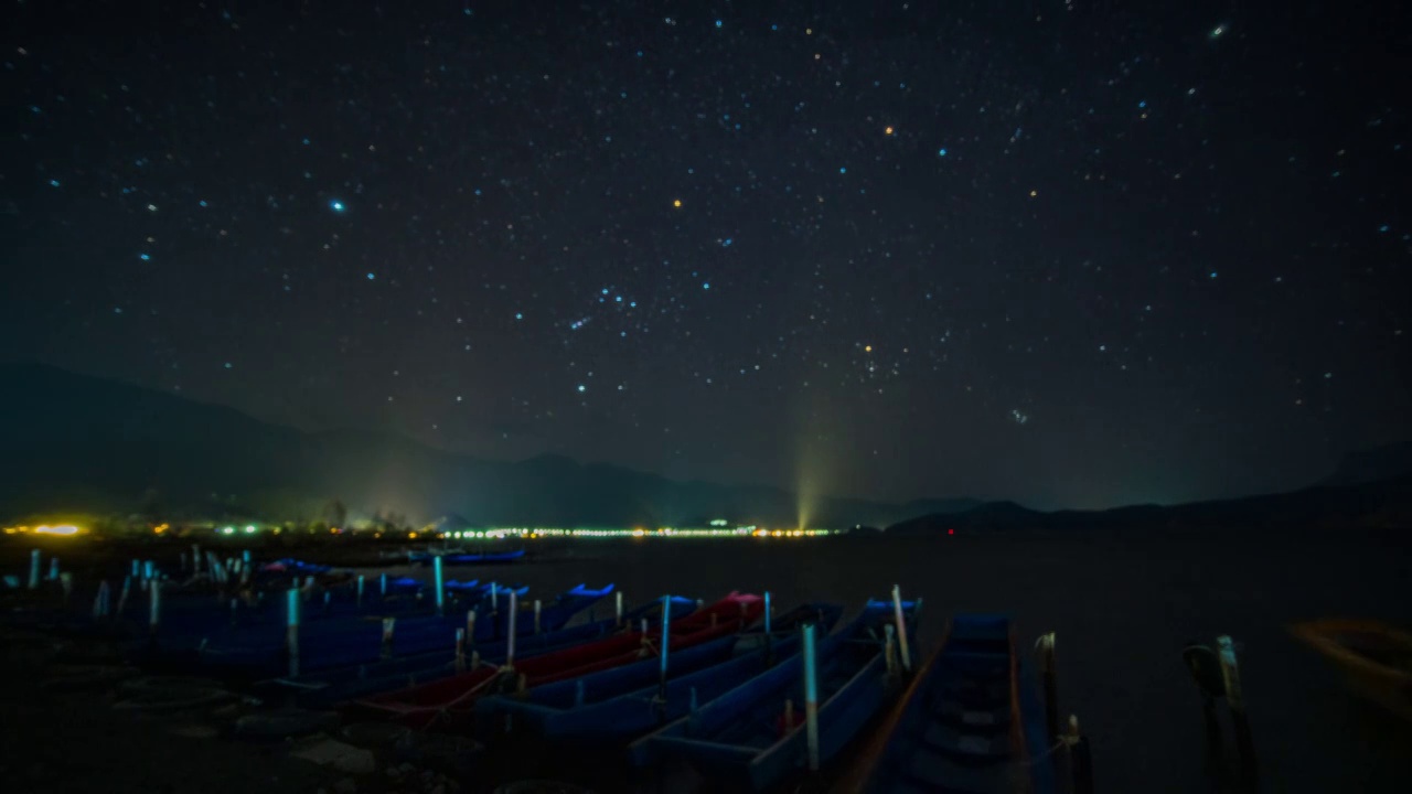 泸沽湖星夜视频素材