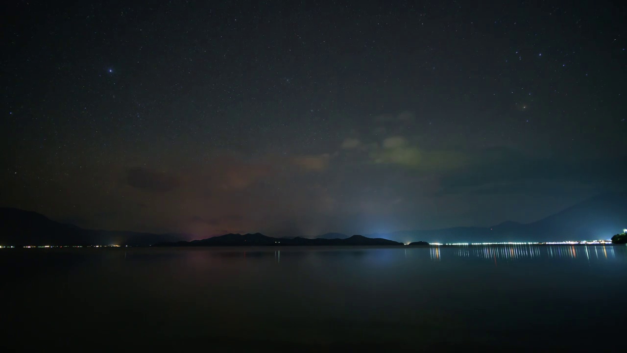 泸沽湖星夜延时摄影视频素材