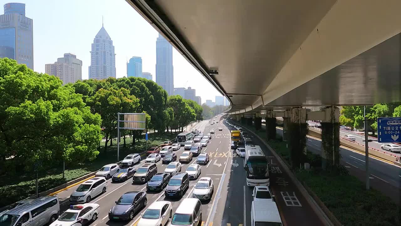 上海市区道路车辆延时视频视频素材