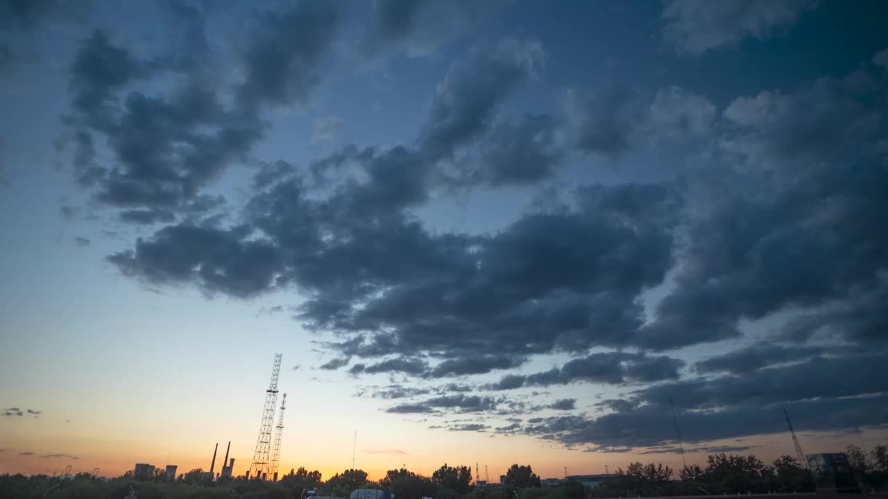 夕阳天空延时视频素材