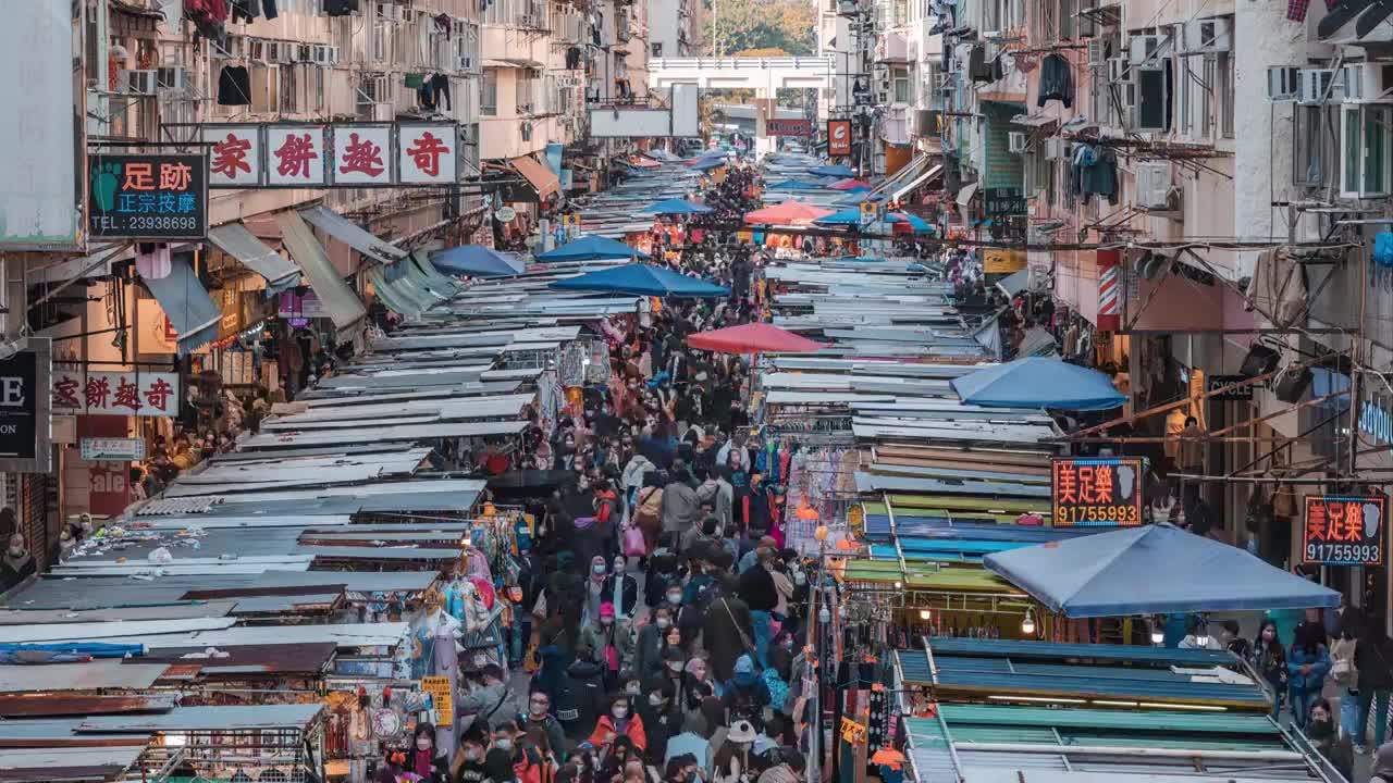 香港旺角街市视频素材