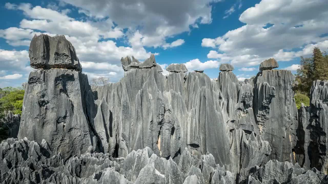 石林风景区    蓝天白云    延时视频视频素材