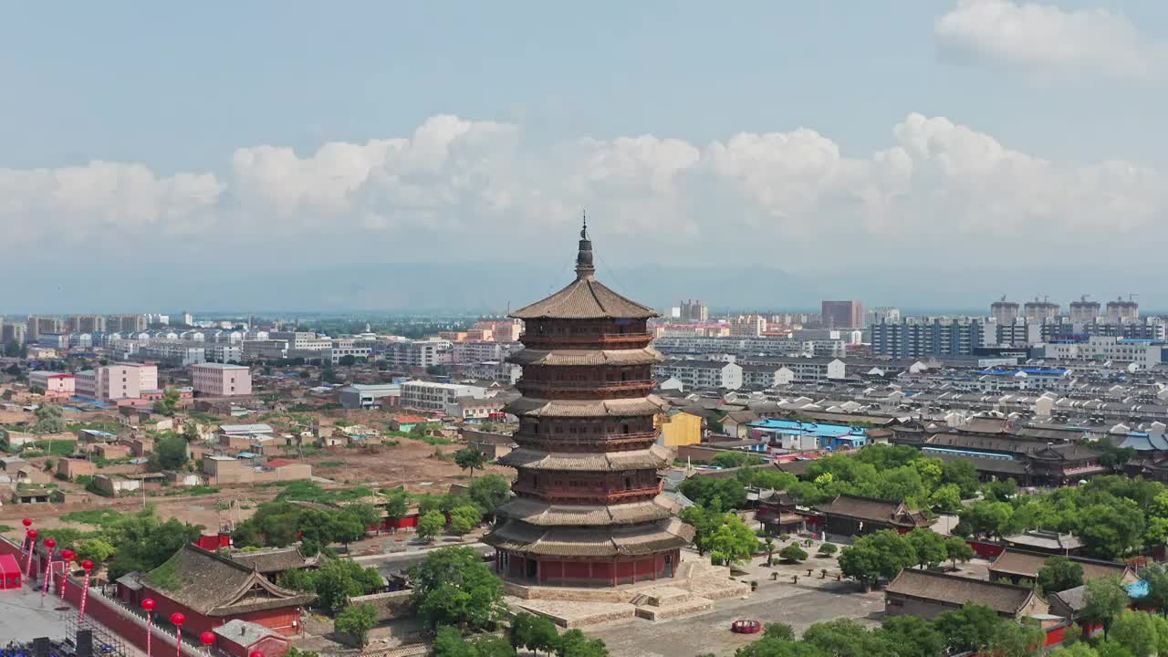 山西朔州应县木塔视频素材