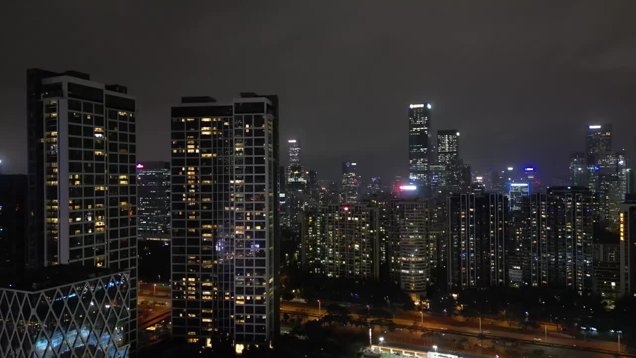 深圳南山区夜景，后海夜景视频素材