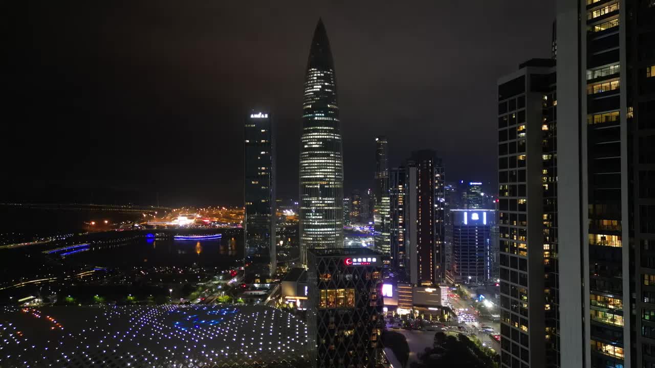 深圳南山区夜景，后海夜景视频素材