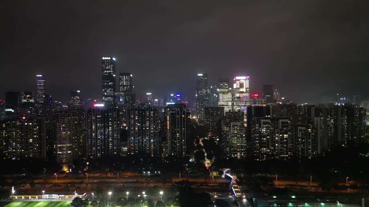 深圳南山区夜景，后海夜景视频素材