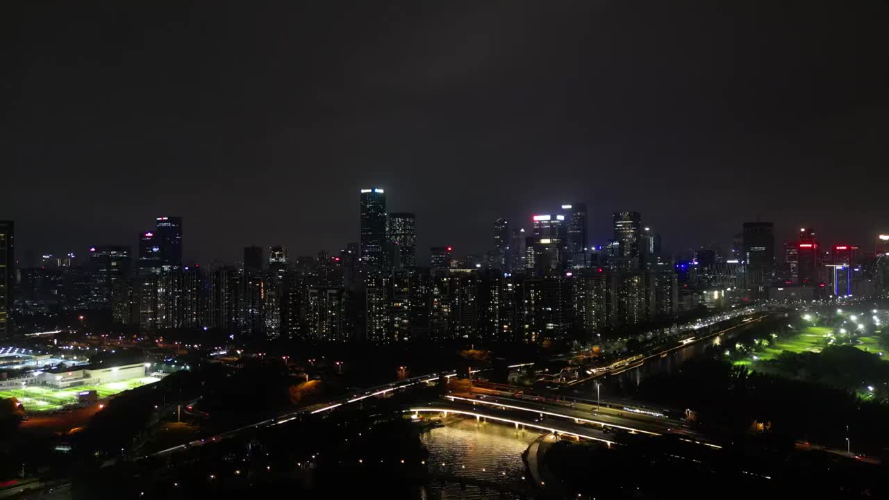 深圳南山区夜景，后海夜景视频素材