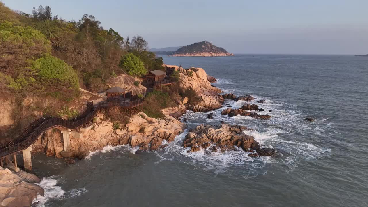 福建漳州东山岛风动石景区海岸线风光视频素材