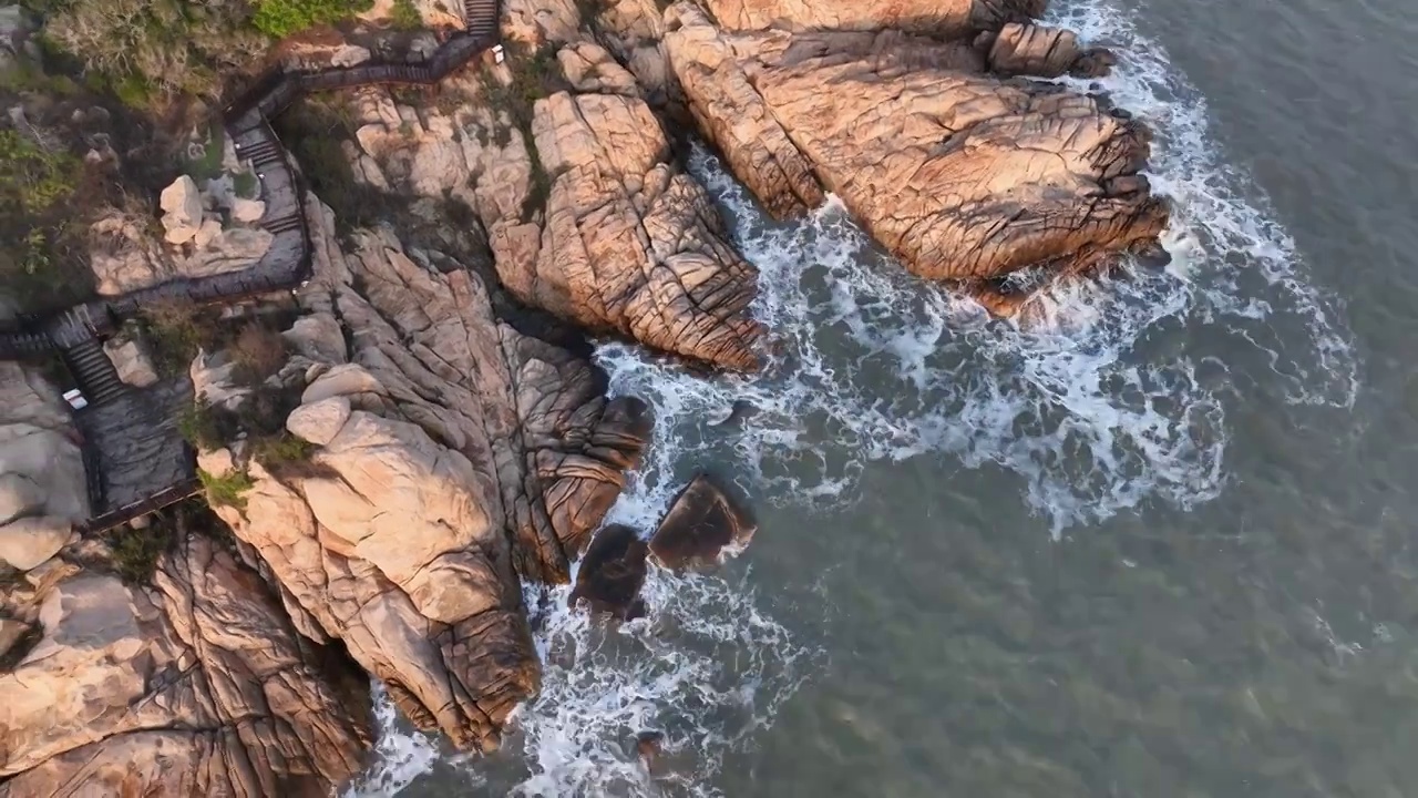 福建漳州东山岛风动石景区海岸线风光视频素材