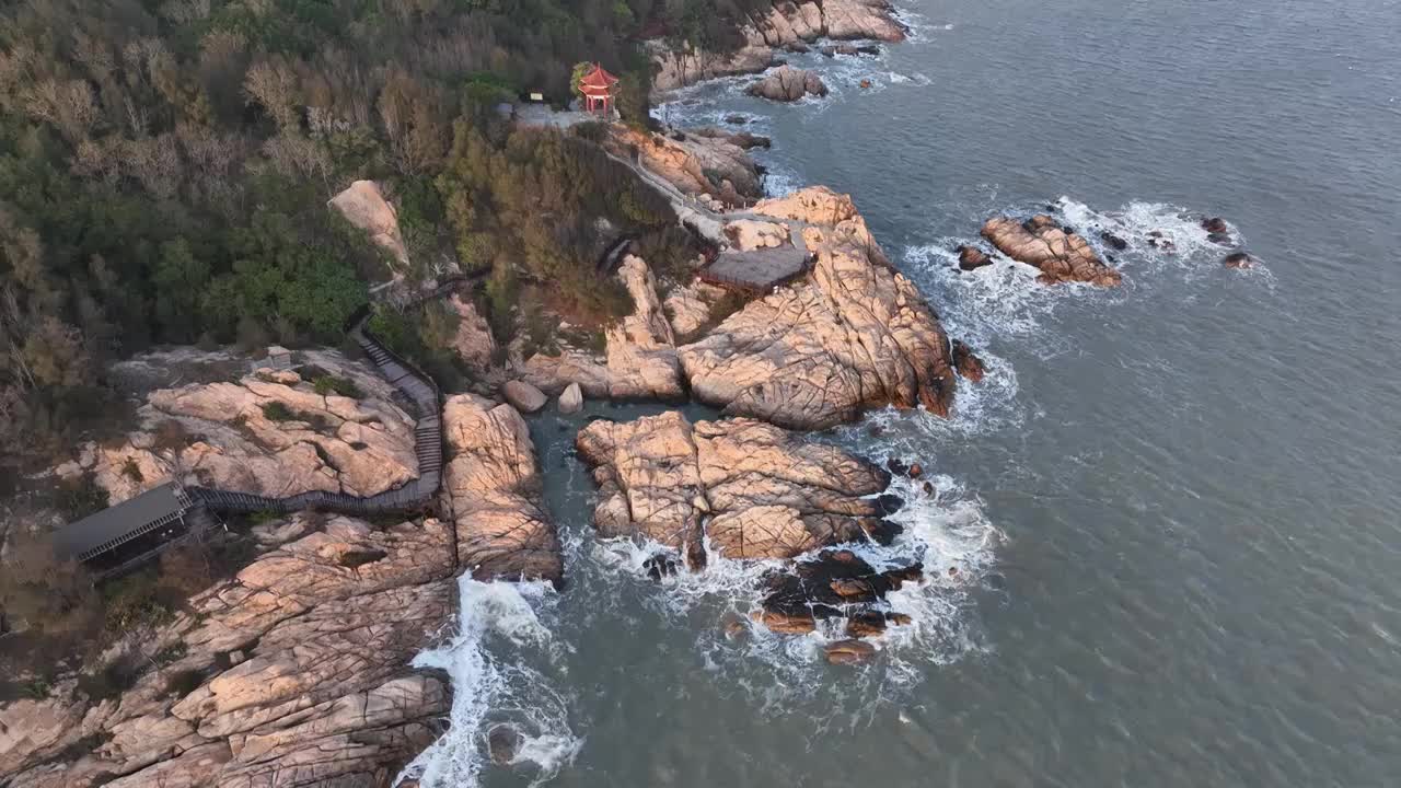 福建漳州东山岛风动石景区海岸线风光视频素材