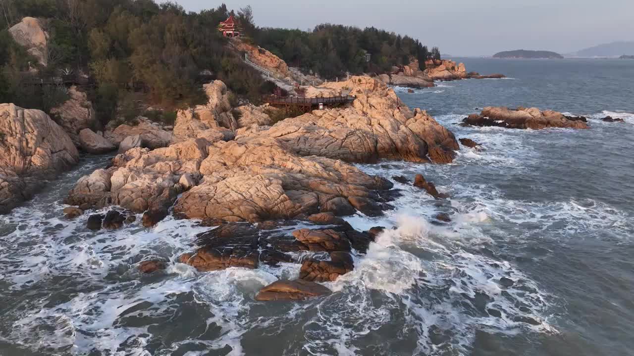 福建漳州东山岛风动石景区海岸线风光视频素材