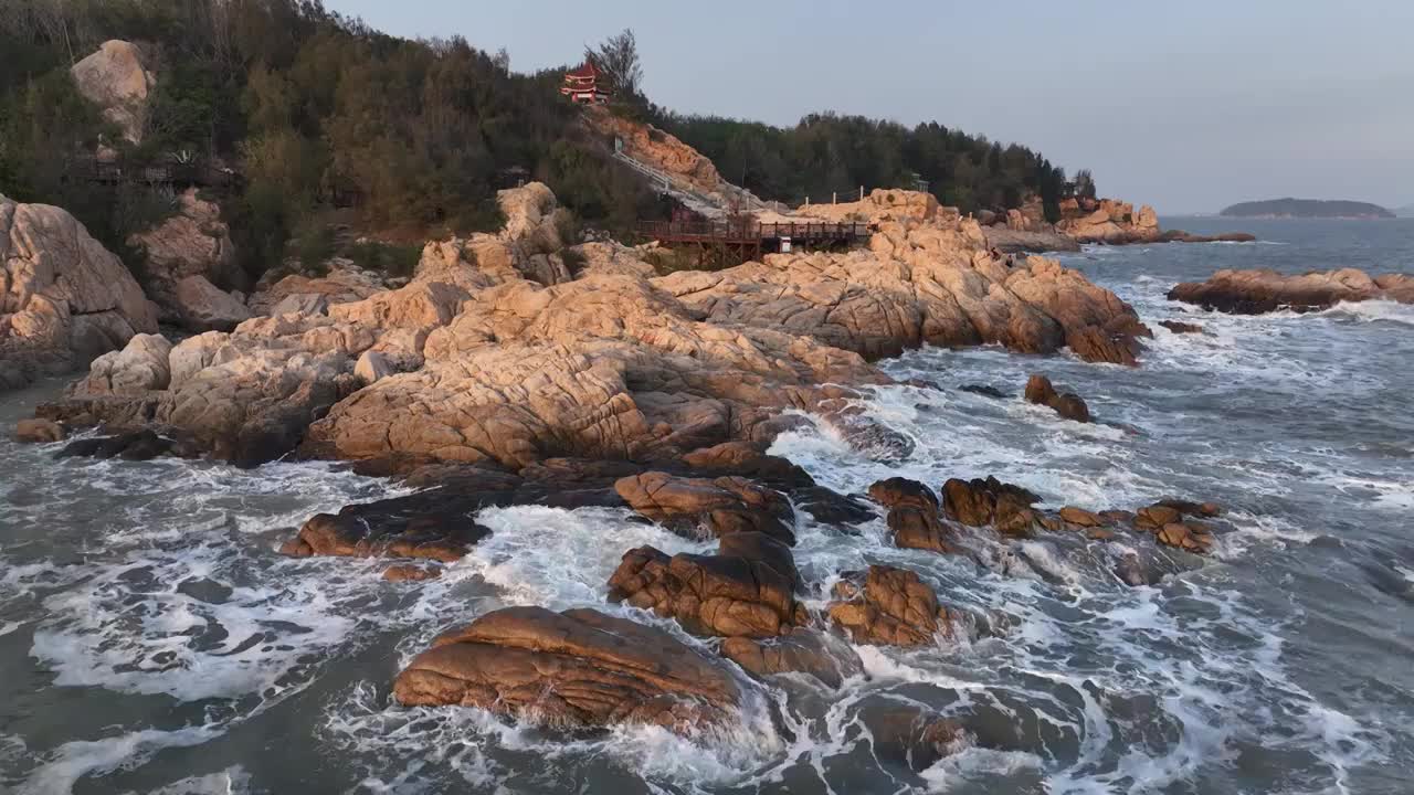 福建漳州东山岛风动石景区海岸线风光视频素材