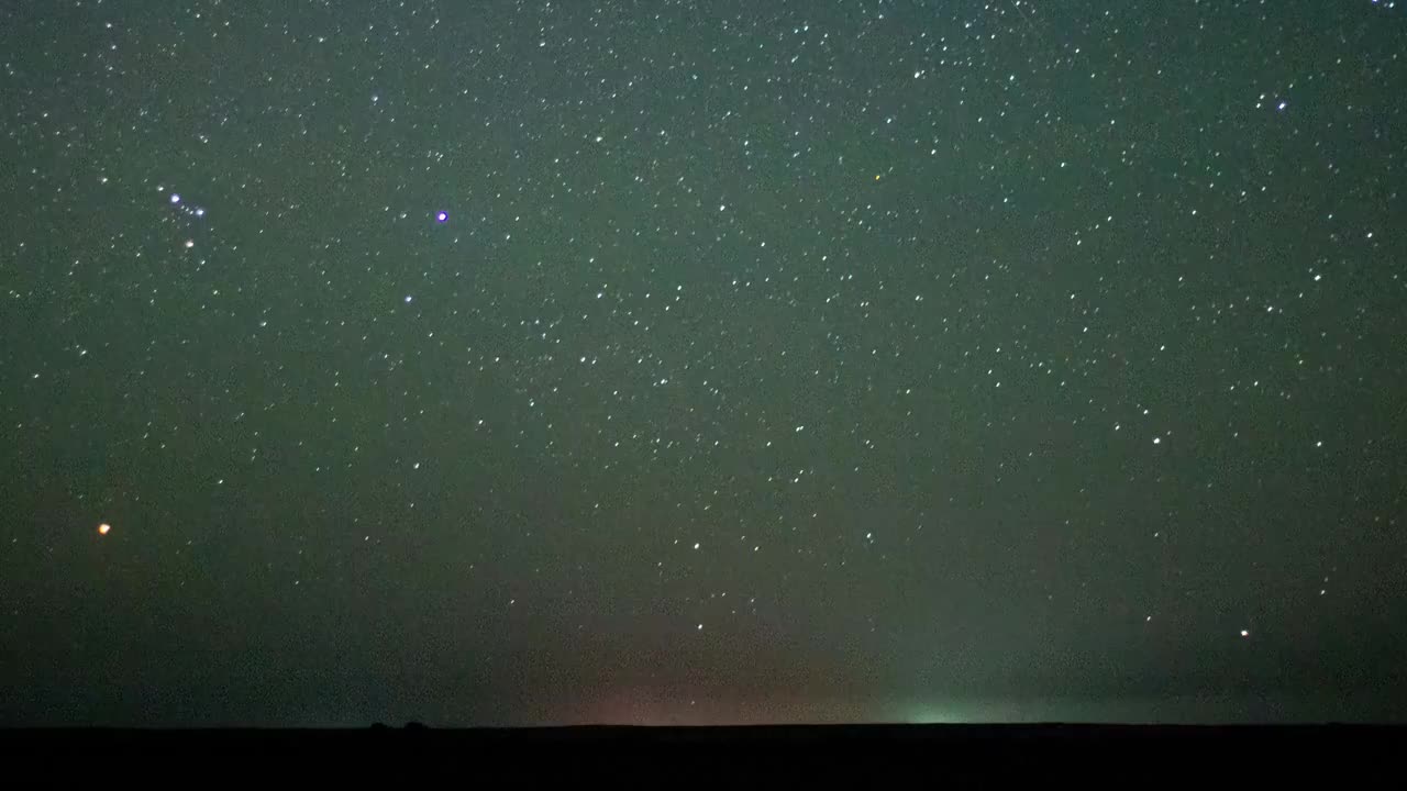 星星从地平线上升起4k延时视频素材